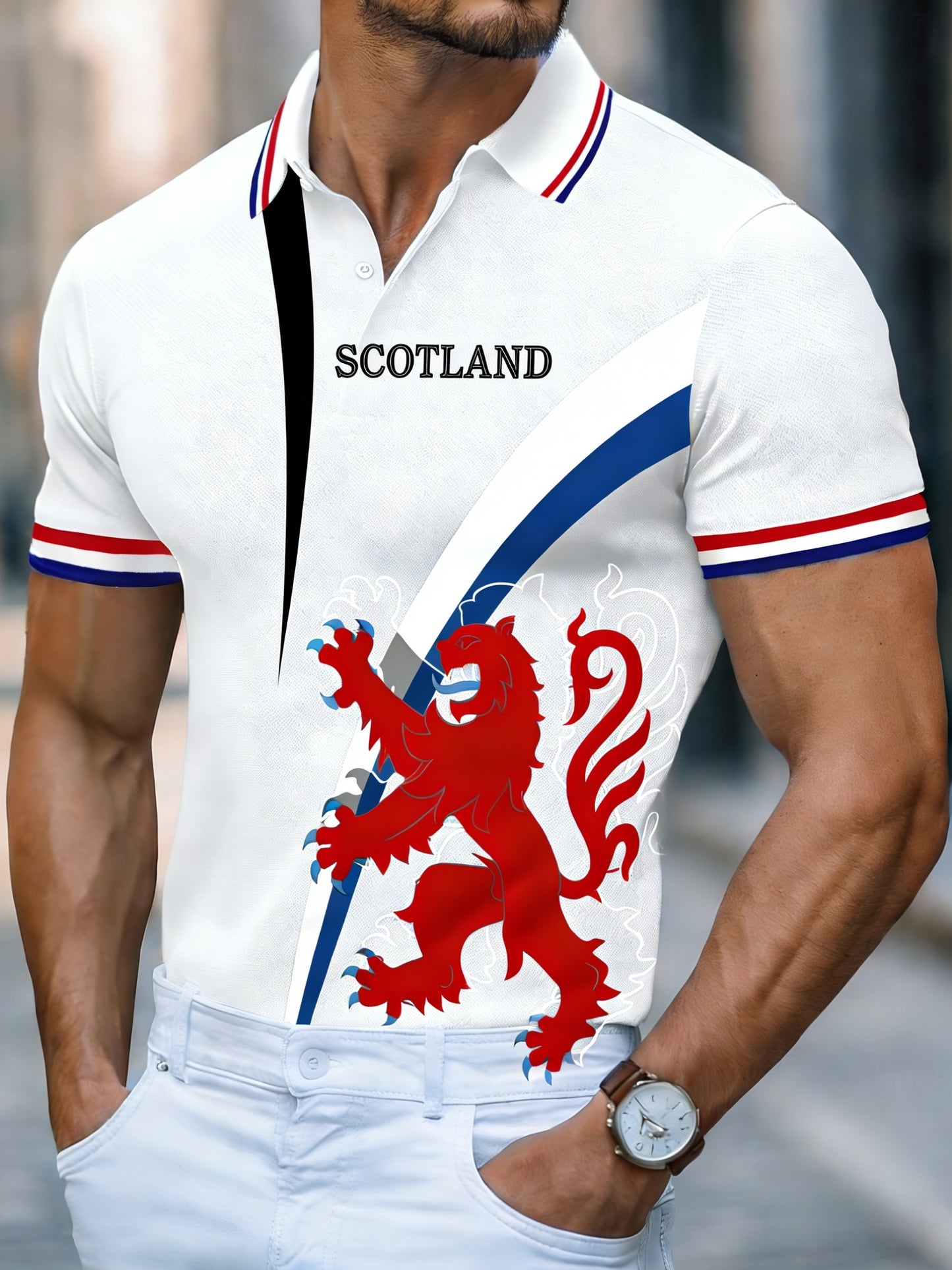 Men's  UK Football Lover Scotland We'll Be Coming 2026  Printed Polo Shirt