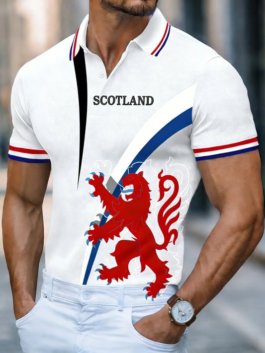 Men's  UK Football Lover Scotland We'll Be Coming 2026  Printed Polo Shirt