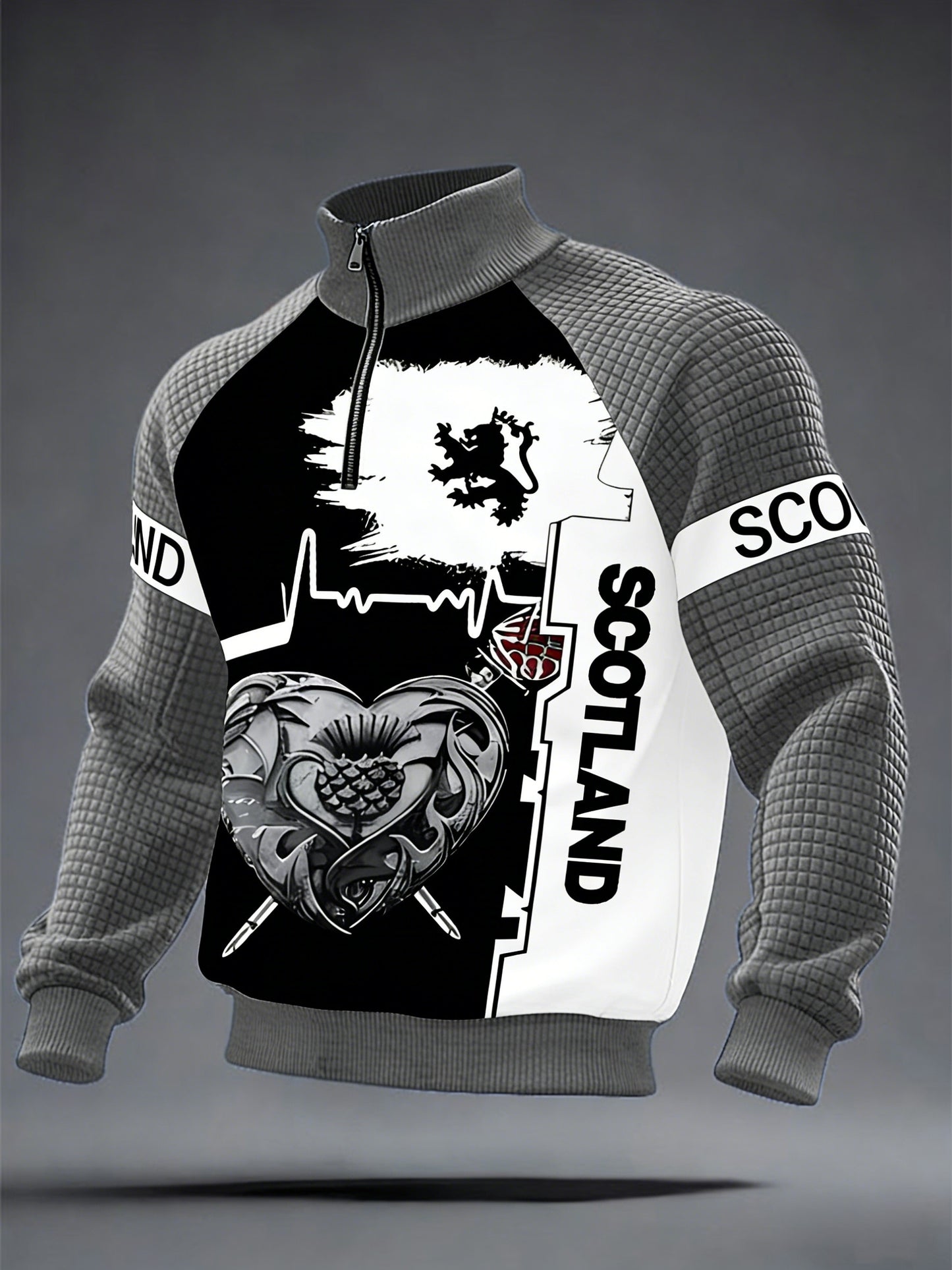 Men's  UK Football Lover Scotland We'll Be Coming 2026  Printed Zip-Up Hoodie