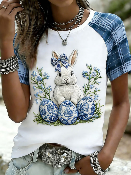 Women's Rabbit Print Casual T-Shirt