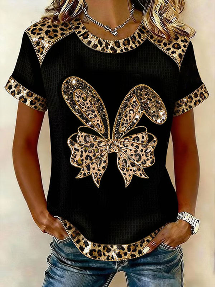 Women's Rabbit Print Casual T-Shirt