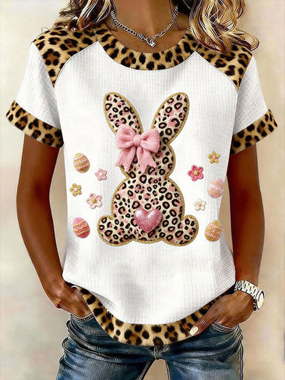 Women's Rabbit Print Casual T-Shirt