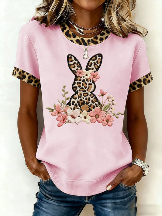 Women's Rabbit Print Casual T-Shirt