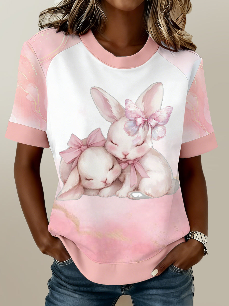 Women's Easter Bunny Print T-Shirt