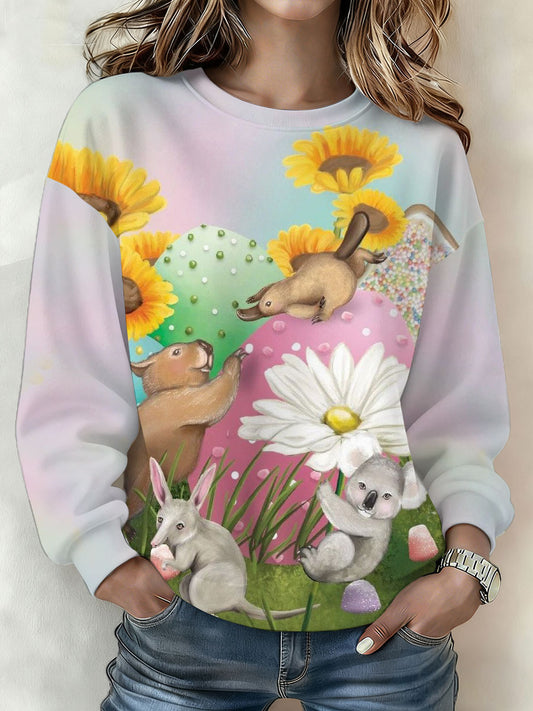 Women's Australian Easter Bilby Art Printed Sweatshirt