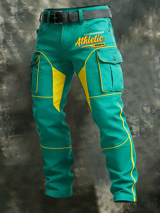 Men's Retro Vacation Business Sporty Style Art Print Casual Workwear Trousers