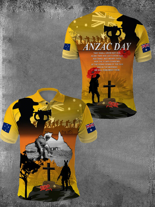 Men's Australia Anzac Day Lest We Forget Short Sleeve Top