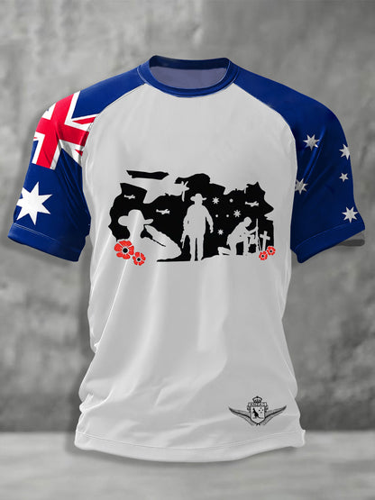 Men's Australia Anzac Day Lest We Forget Short Sleeve T-shirt