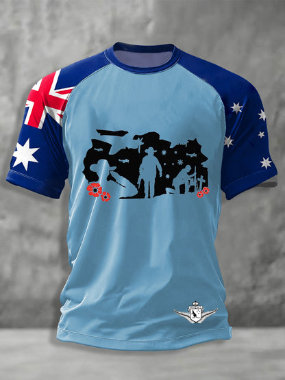Men's Australia Anzac Day Lest We Forget Short Sleeve T-shirt