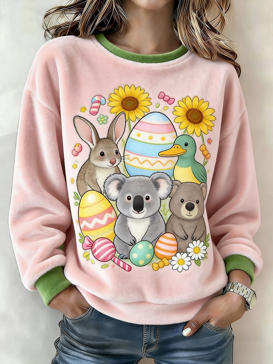 Women's Retro Australian Easter Bagger Flannel Sweater Top