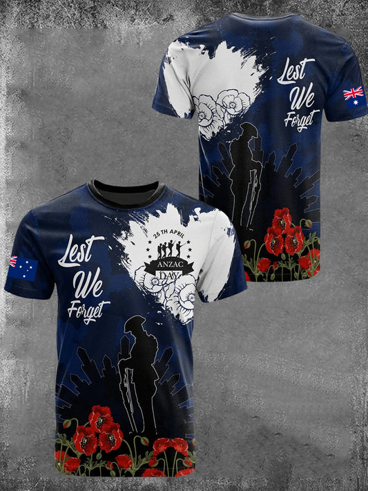 Men's Australia Anzac Day Lest We Forget Short Sleeve T-shirt