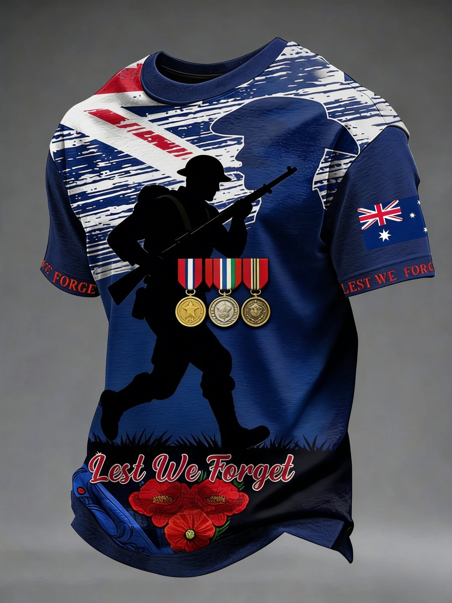 Men's  Australia Anzac Day Lest We Forget Short Sleeve Top
