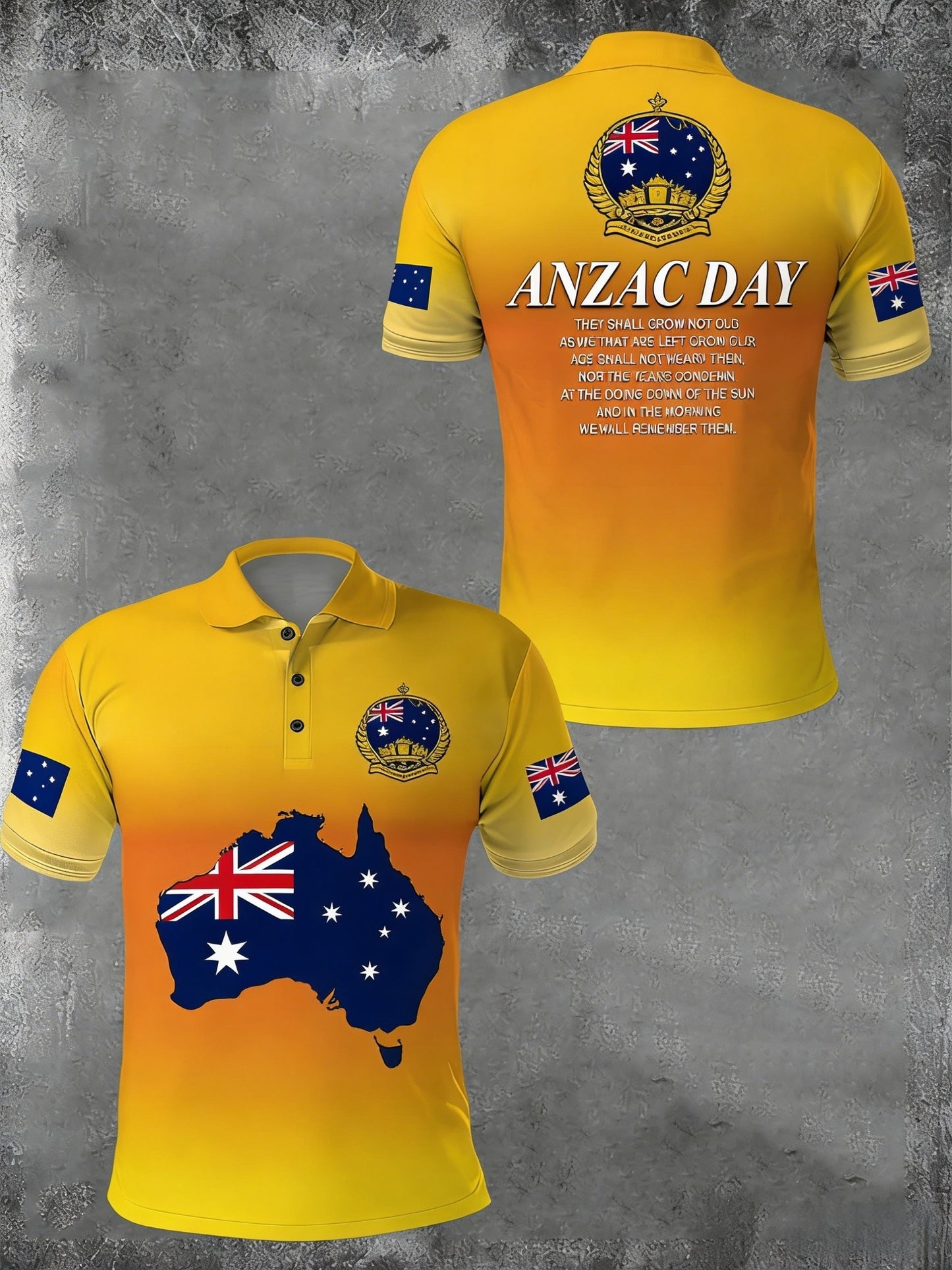 Men's  Australia Anzac Day Lest We Forget Short Sleeve Top