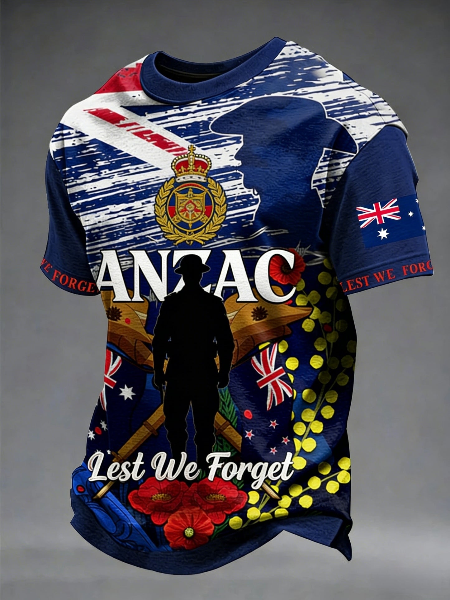Men's  Australia Anzac Day Lest We Forget Short Sleeve Top