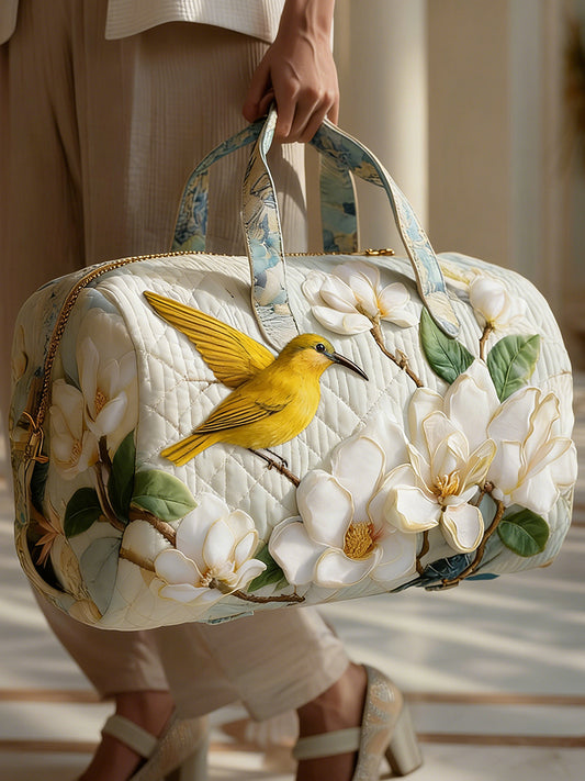 Floral Art Printed Quilted Travel Bag