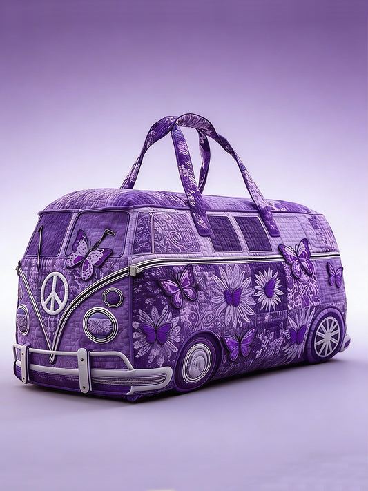 Hippie Art Printed Quilted Travel Bag