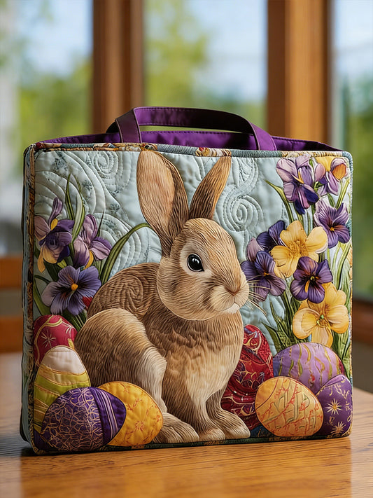 Easter Bunny Floral Printed Tote Bag
