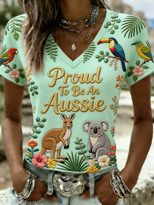 Women's Vintage Aussie Cute  Koala Casual Comfortable Short-Sleeve T-Shirt
