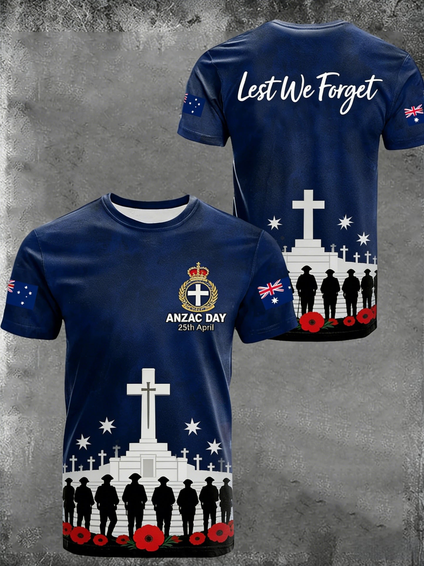 Men's  Australia Anzac Day Lest We Forget  Short-Sleeve T-Shirt
