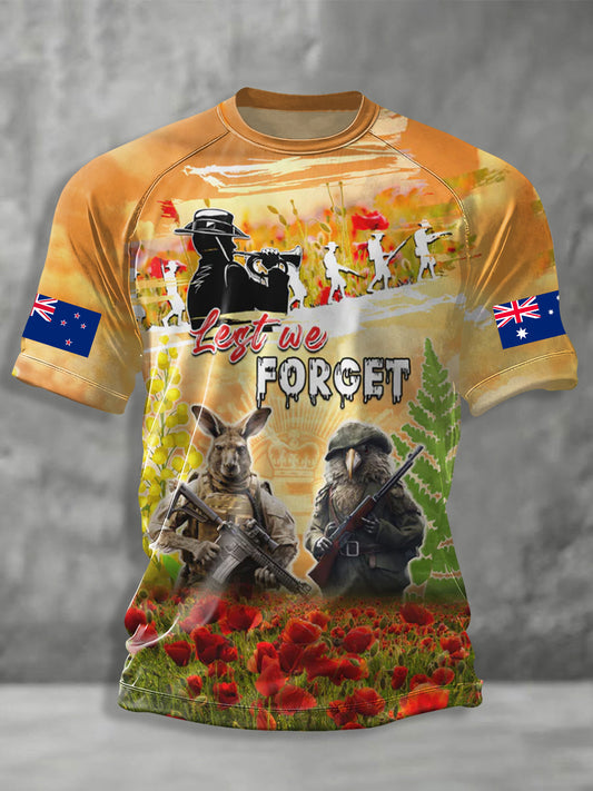 Men's Australia Anzac Day Lest We Forget Short Sleeve T-shirt