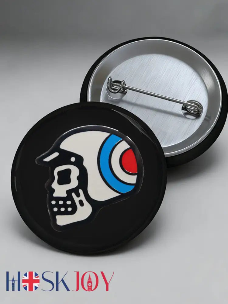UK Mods Music Lover Printed Pins - Black / ONE