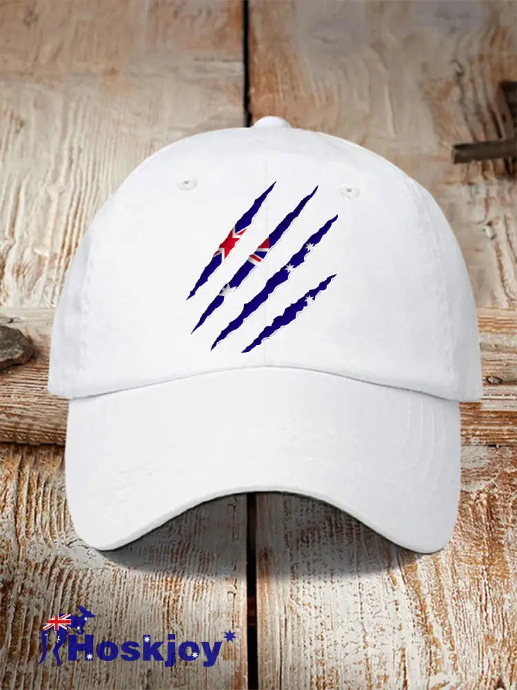 Unisex Australian Flag Print Hat White / JM