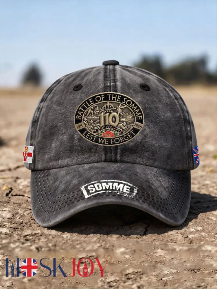 Unisex Battle of The Somme Veteran Printed Hat - Black / ONE