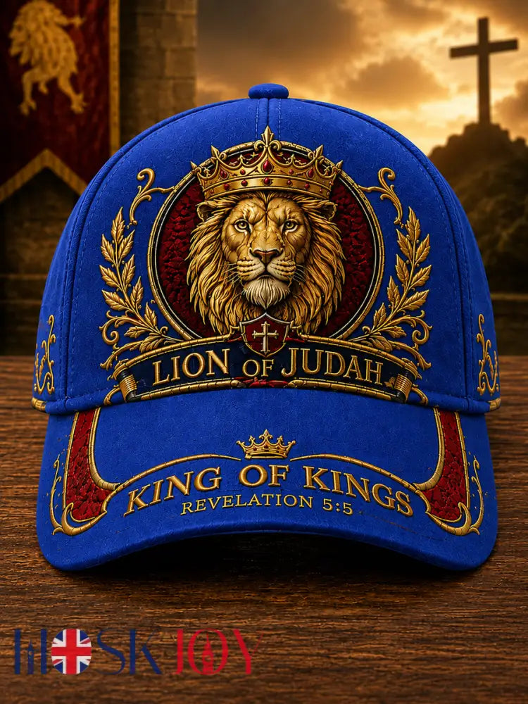 Unisex Christian Lion of Judah Art Print Hat - Blue / ONE