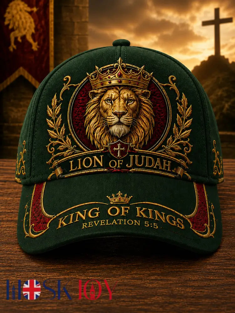 Unisex Christian Lion of Judah Art Print Hat - Dark Green / ONE