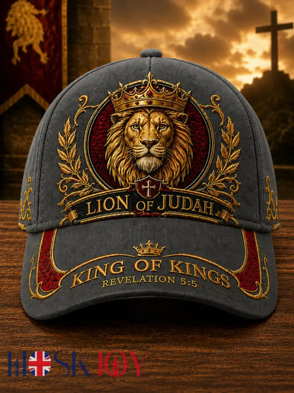 Unisex Christian Lion of Judah Art Print Hat - Gray / ONE