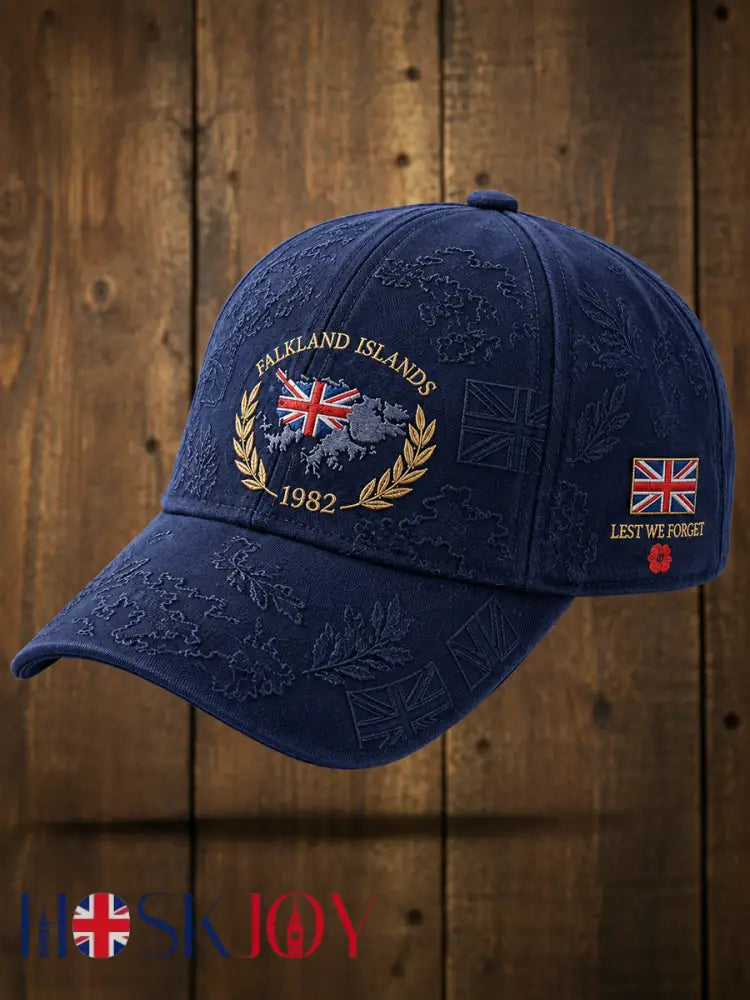 Unisex Falklands War Veteran Printed Hat - Navy Blue / ONE