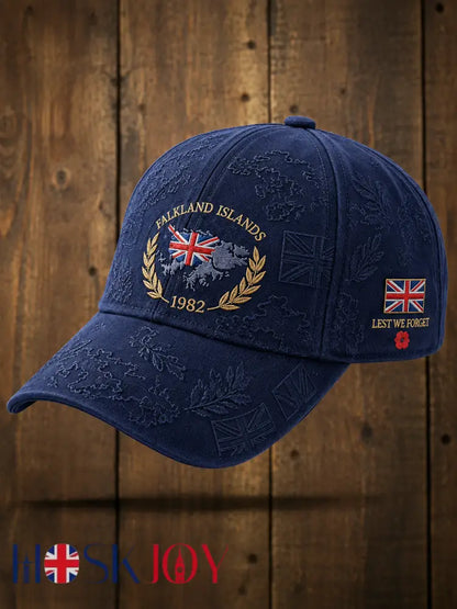 Unisex Falklands War Veteran Printed Hat - Navy Blue / ONE