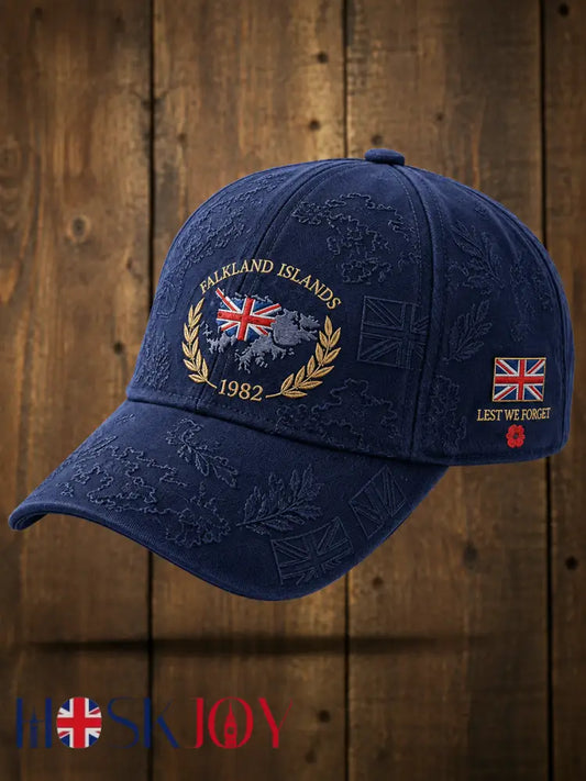 Unisex Falklands War Veteran Printed Hat - Navy Blue / ONE