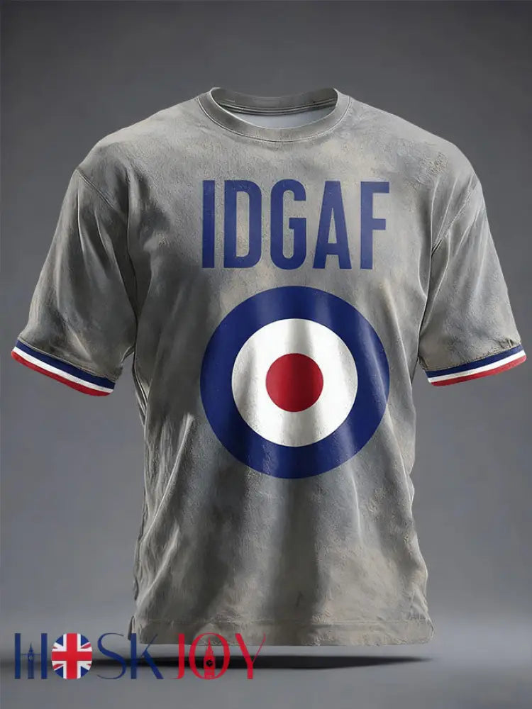 Unisex Funny IDGAF Mods Music Lover Printed T-shirt - Light Gray / S