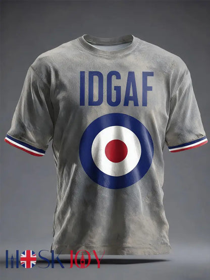 Unisex Funny IDGAF Mods Music Lover Printed T-shirt - Light Gray / S