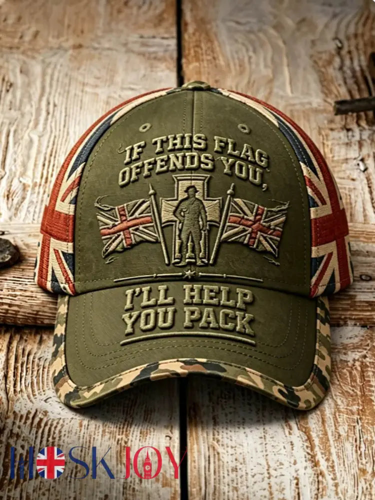 Unisex IF THIS FLAG OFFENDS YOU I’LL HELP YOU PACK Hat - Army Green / ONE