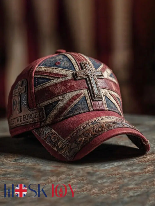 Unisex Lest We Forget Print Hat - Red / ONE