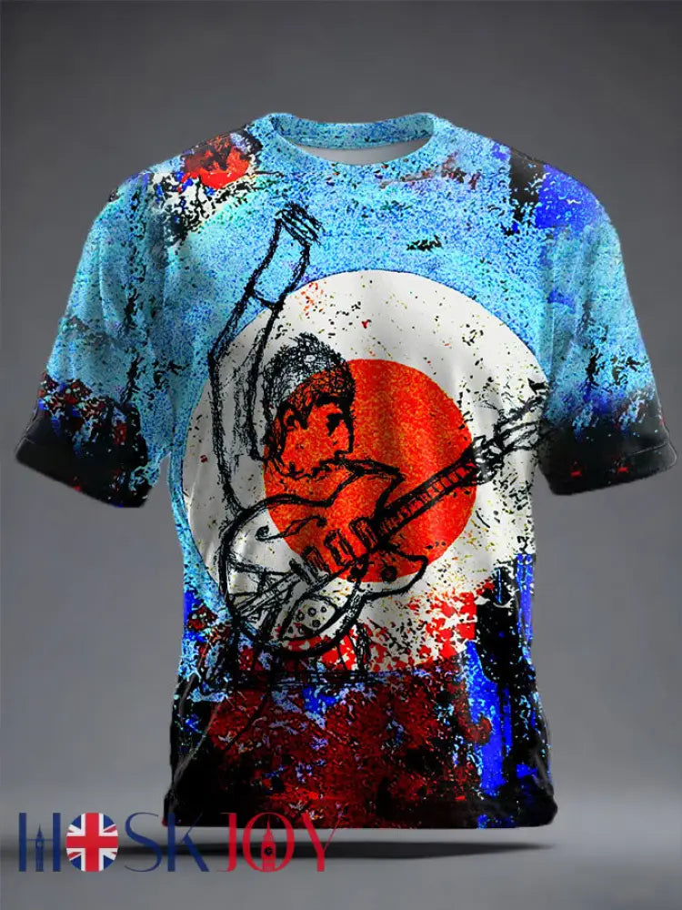 Unisex Modfather UK Music Mods Lover Printed T-shirt - Blue / S