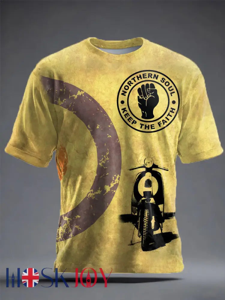 Unisex Modfather UK Music Mods Lover Printed T-shirt - Yellow / S