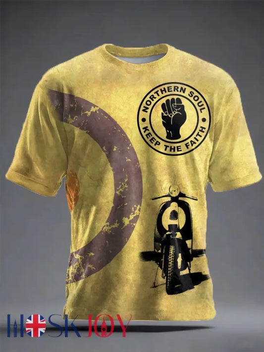 Unisex Modfather UK Music Mods Lover Printed T-shirt - Yellow / S