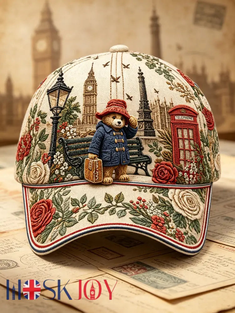 Unisex Paddington Bear Print Hat - Apricot / S