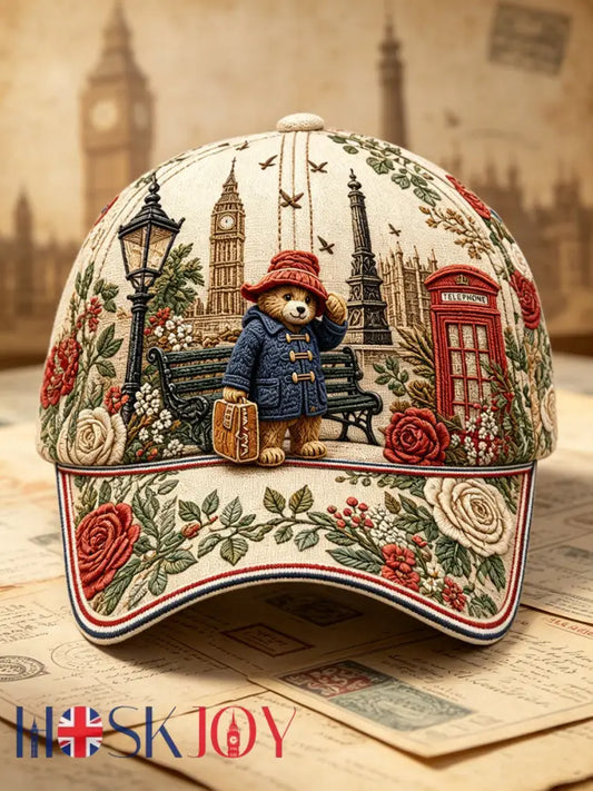 Unisex Paddington Bear Print Hat - Apricot / S