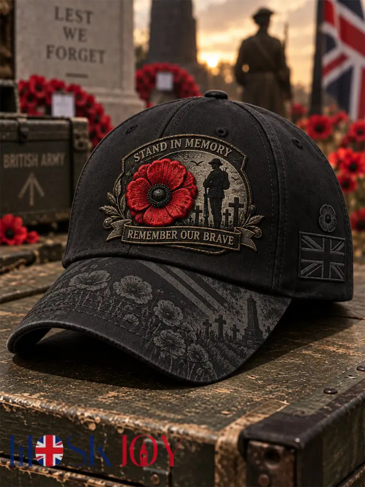Unisex Remembrance Day Lest We Forget Hat - Black / ONE