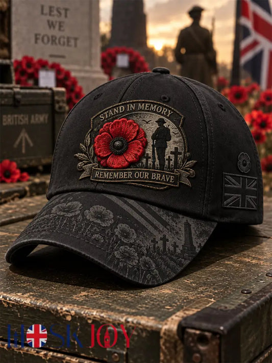 Unisex Remembrance Day Lest We Forget Hat - Black / ONE