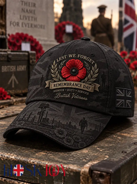 Unisex Remembrance Day Lest We Forget Hat - Black / ONE