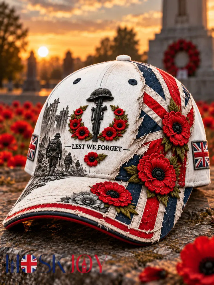 Unisex Remembrance Day Lest We Forget Hat - White / ONE