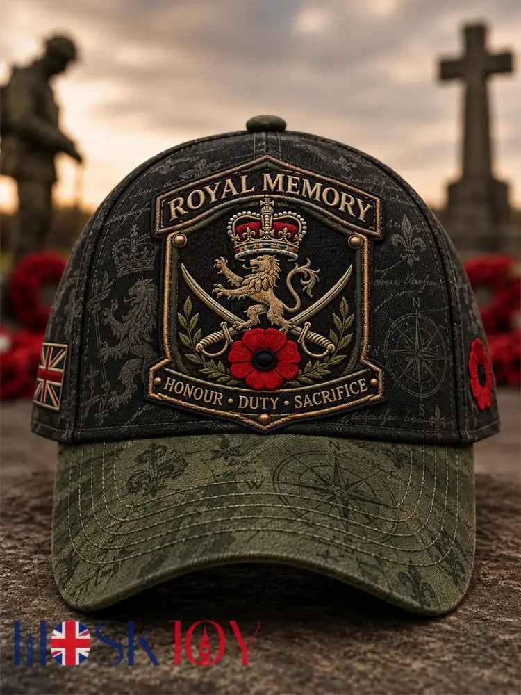 Unisex Remembrance Day Veterans’ Memorial Print Hat - Army Green / ONE