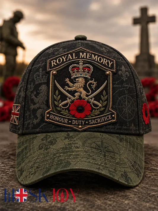Unisex Remembrance Day Veterans’ Memorial Print Hat - Army Green / ONE