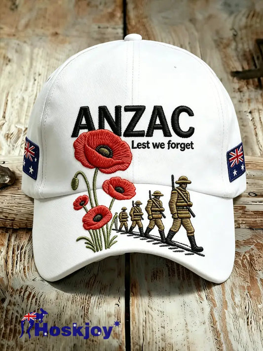 Unisex Retro ANZAC Commemorative Print Casual Hat - A / ONE