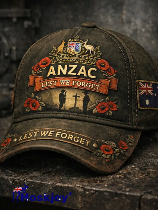 Unisex Retro Anzac Commemorative Print Casual Hat A / ONE